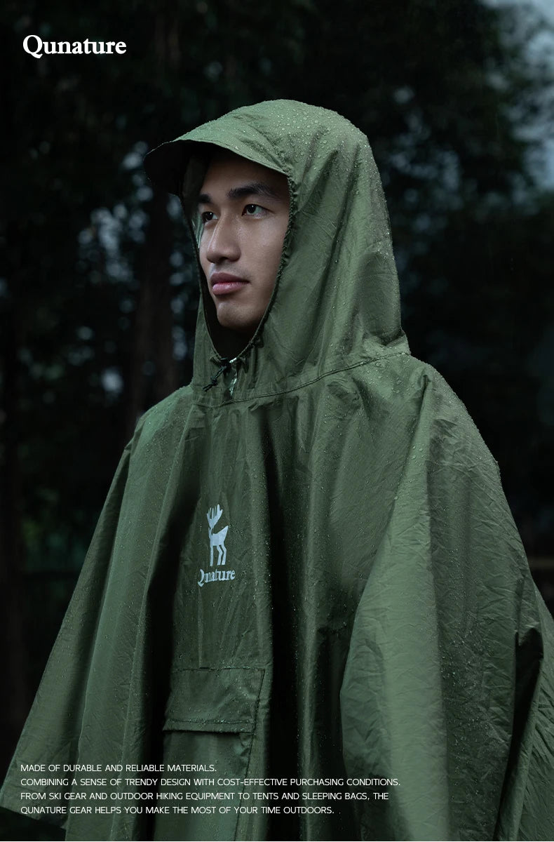 Qunature Multifunctional Waterproof Raincoat For Hiking Outdoor Fishing Camping