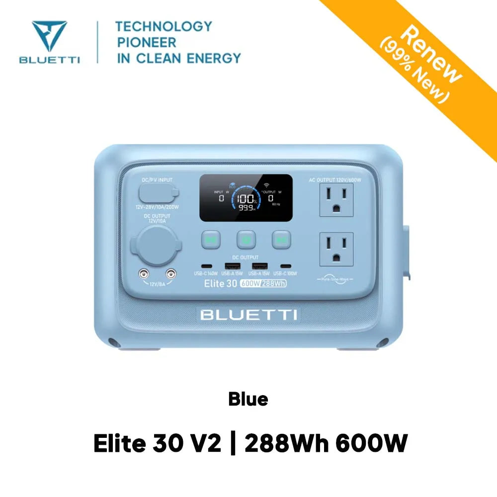 BLUETTI Elite 30 V2 Portable Power Station 288Wh 600W Peak