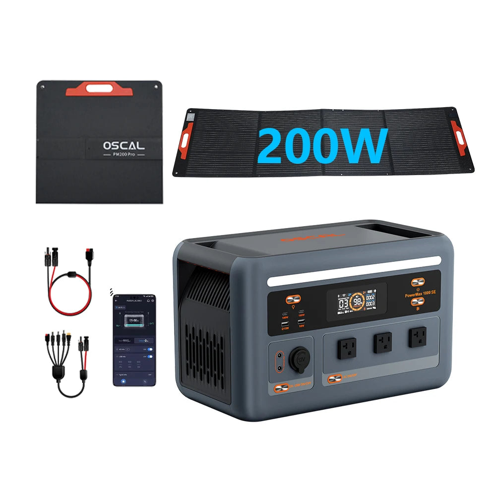 OSCAL PowerMax 1024Wh LiFePO4 Portable Power Station 1800W