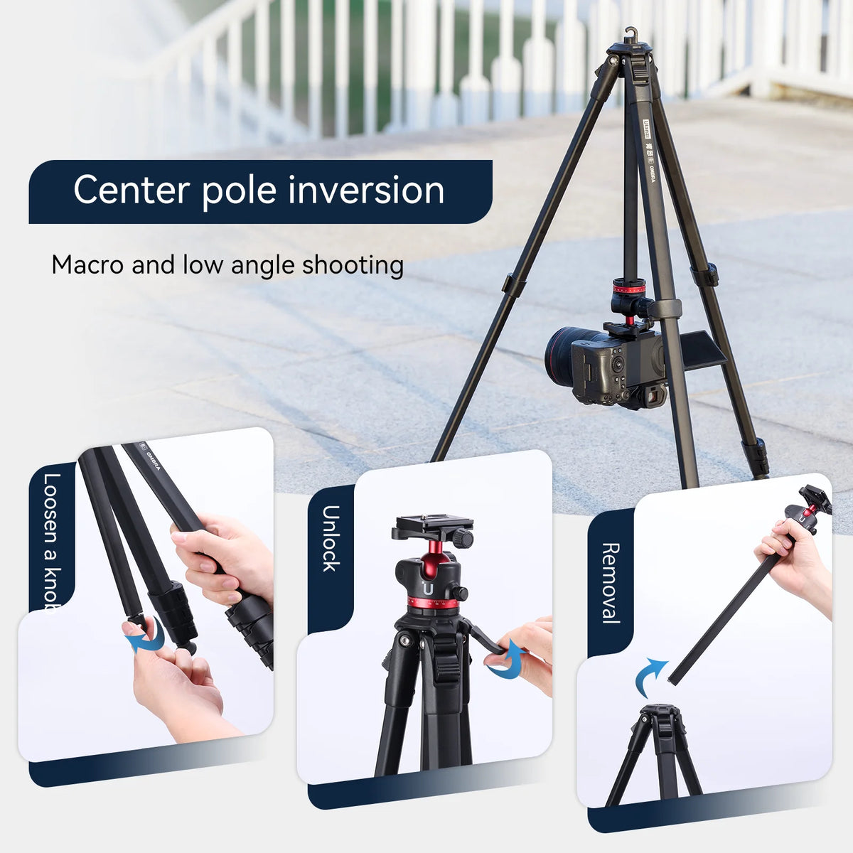 Ulanzi Ombra Aluminum Travel Tripod For Smartphone And Dslr Photography