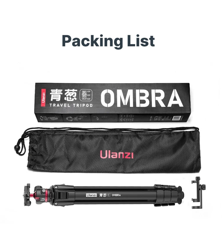 Ulanzi Ombra Aluminum Travel Tripod For Smartphone And Dslr Photography