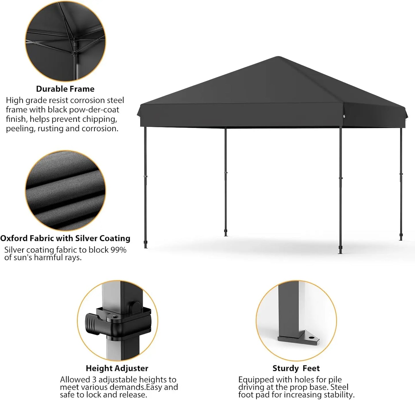 Acekool Heavy Duty Pop Up Canopy Gazebo