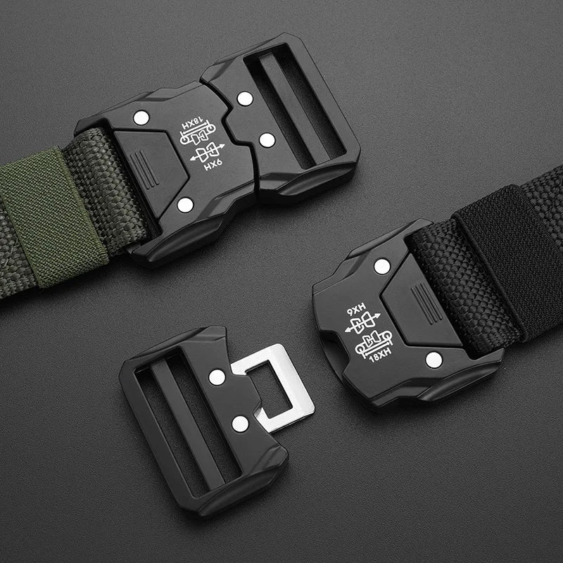Quick Release Tactical Nylon Braided Elastic Web Belt