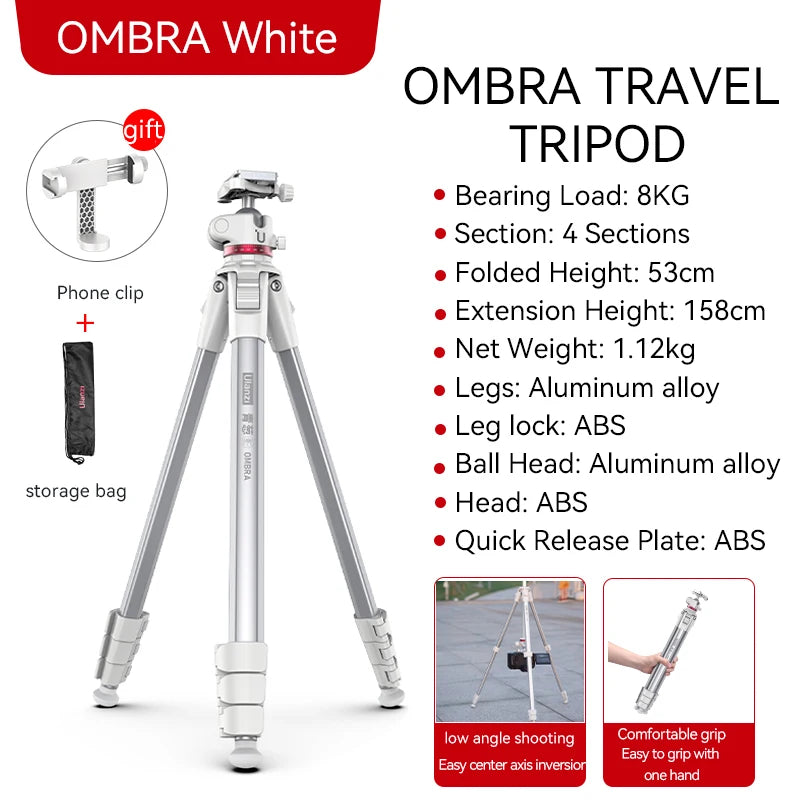 Ulanzi Ombra Aluminum Travel Tripod For Smartphone And Dslr Photography