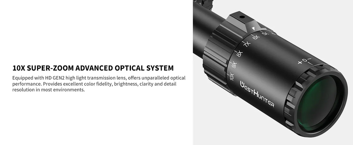 WestHunter HD GEN2 Compact LPVO Red Green Illuminated Hunting Riflescope