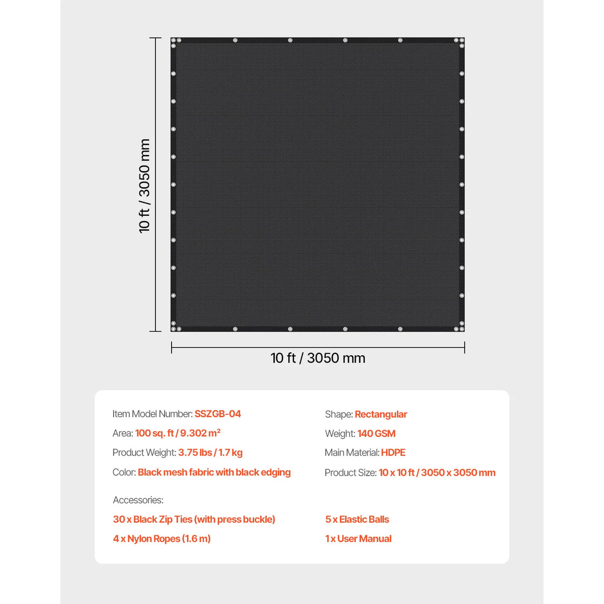 SucceBuy Hdpe Sun Shade Cloth For Outdoor Garden Cover