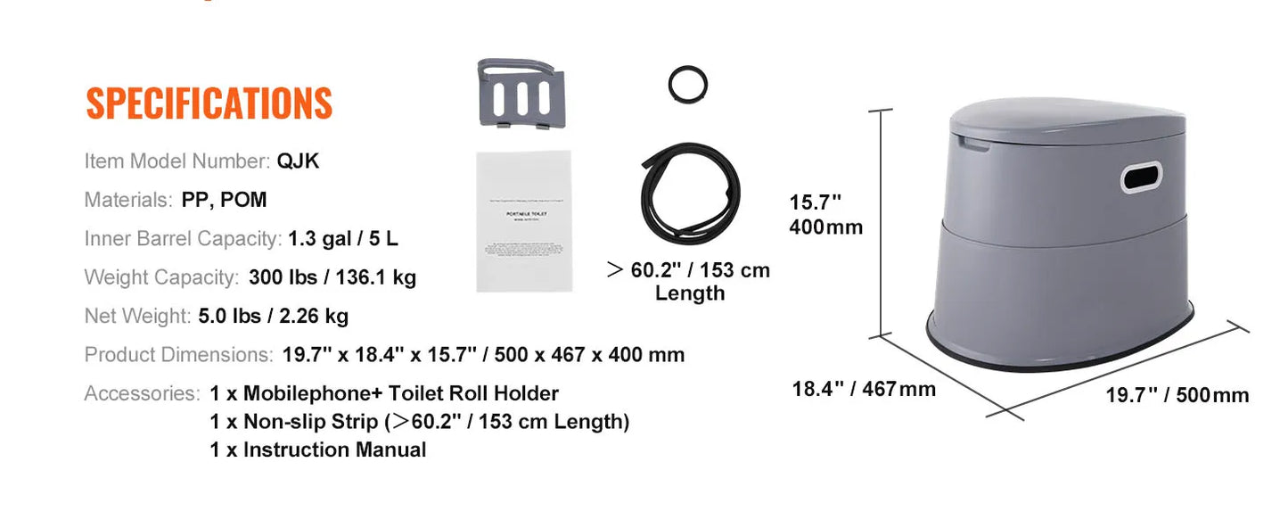 SucceBuy Portable Toilet For Camping Outdoor Travel With Detachable Bucket