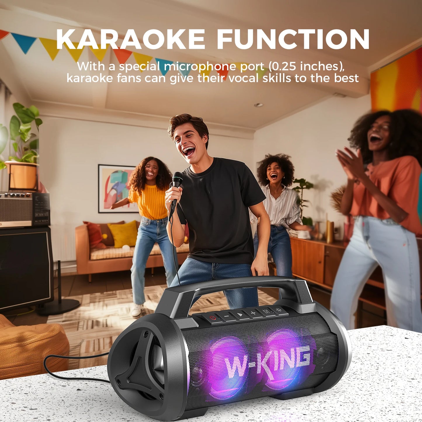W-King 70W RMS Bluetooth Portable Speaker IPX6 Waterproof