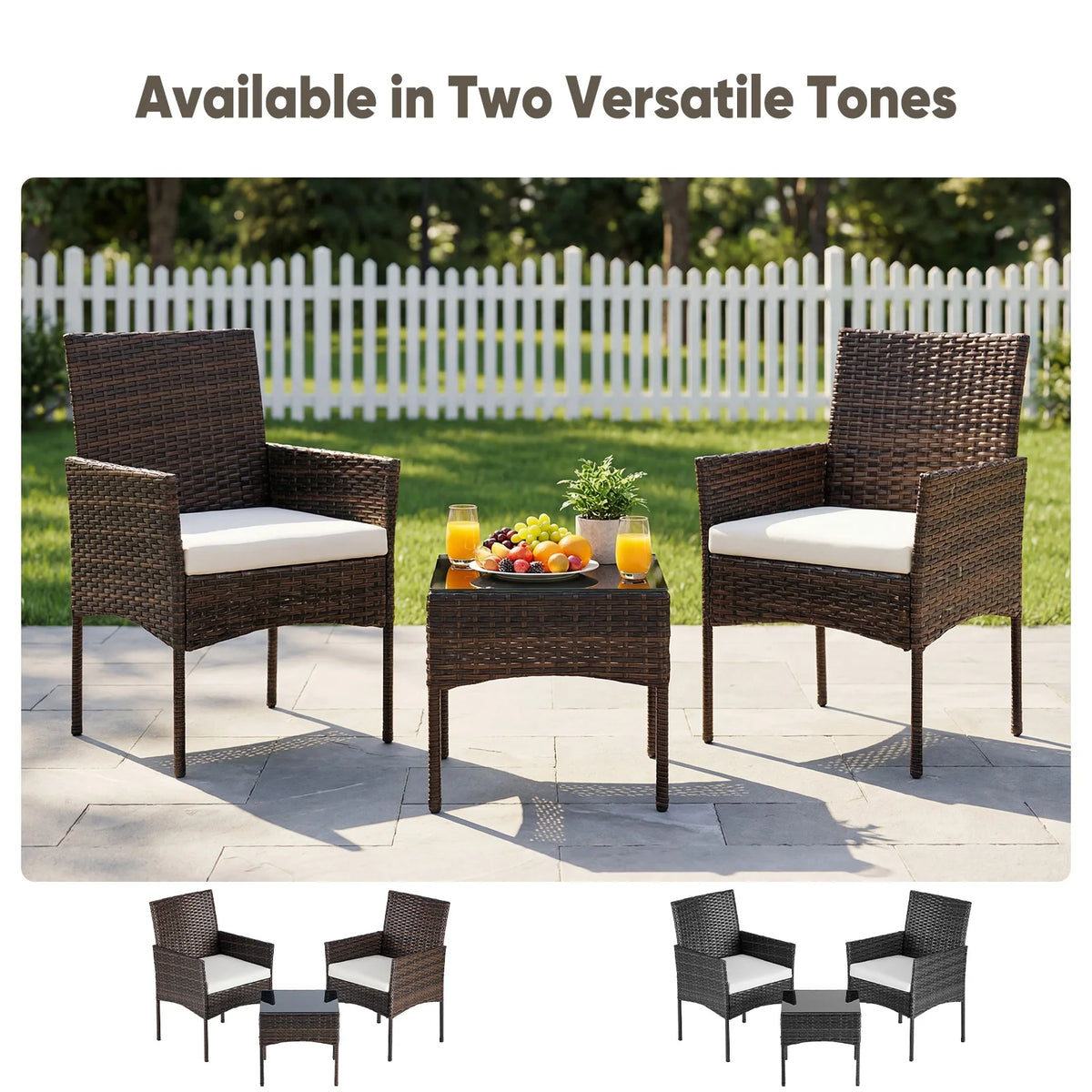 JHK All Weather Wicker Patio Furniture Set With Cushions