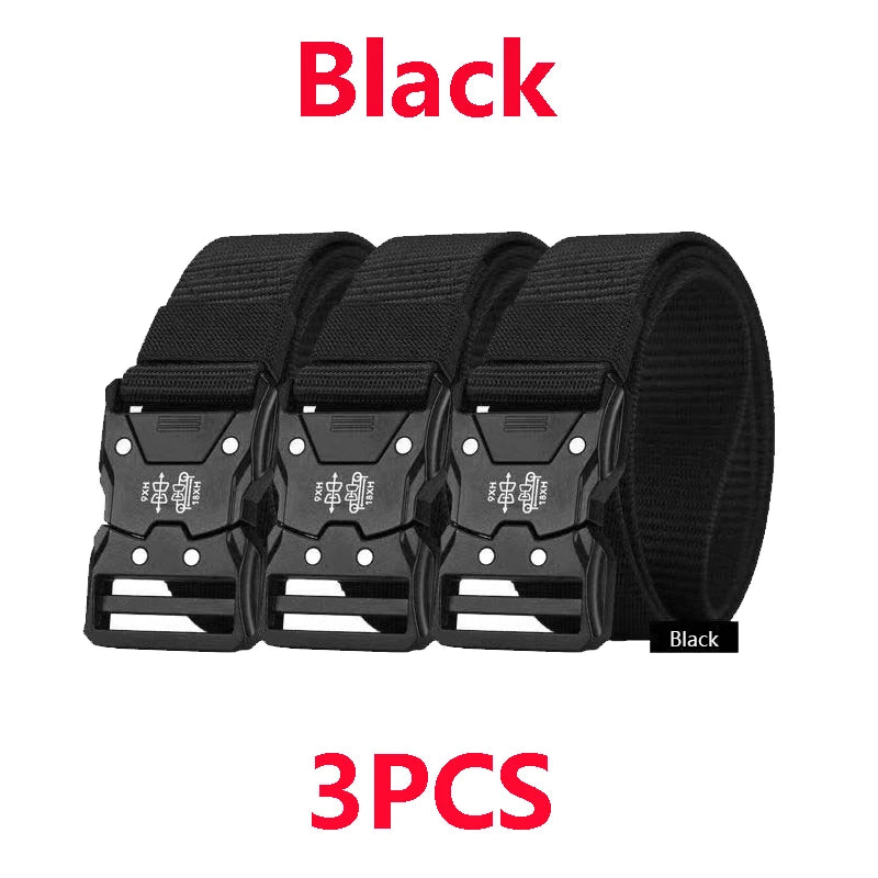Quick Release Tactical Nylon Braided Elastic Web Belt