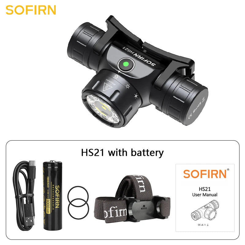 Sofirn HS21 2000lm USB C Rechargeable Headlamp with Infrared Switch