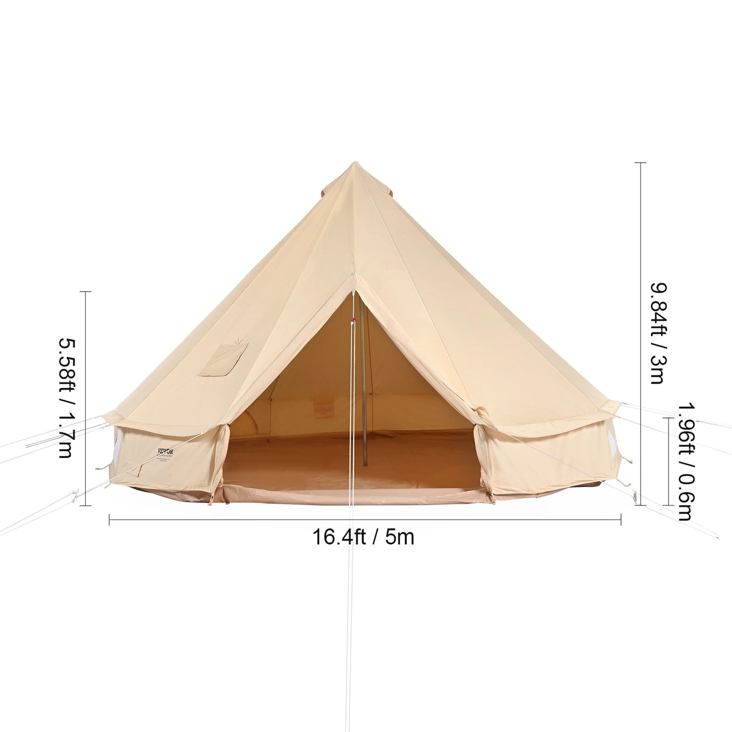 SucceBuy Canvas Bell Tent Camping Holds Up To 8 People