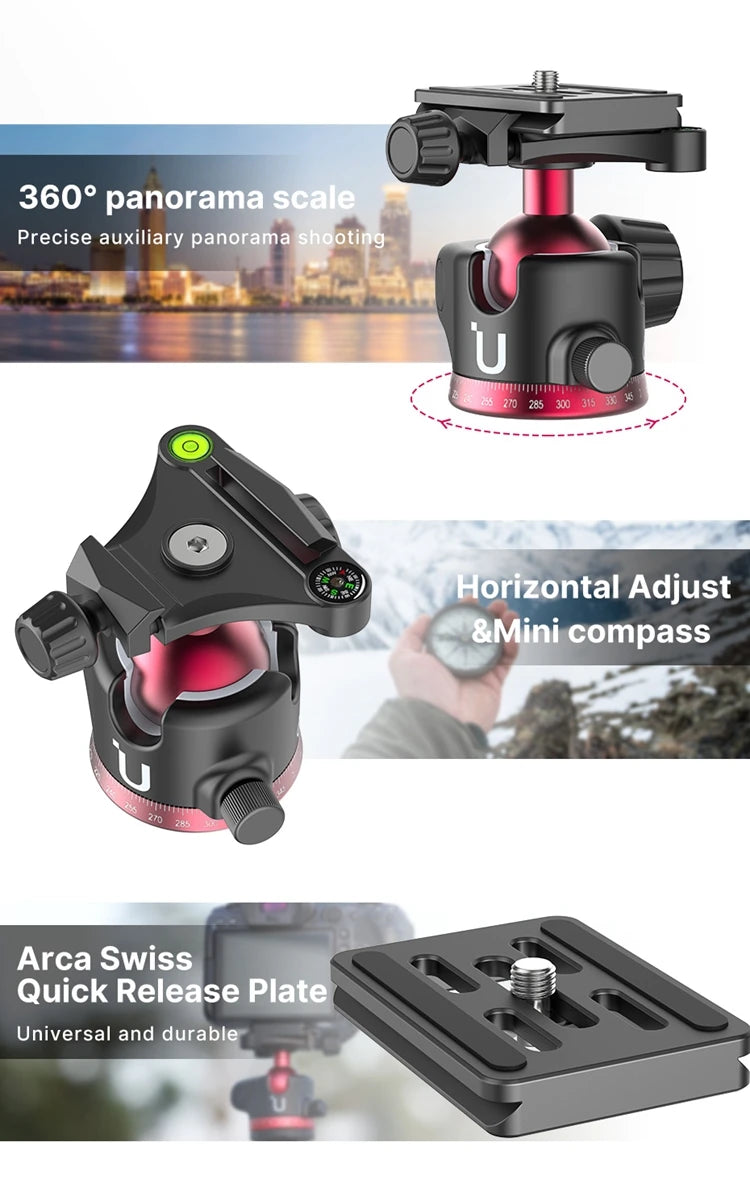 Ulanzi Ombra Aluminum Travel Tripod For Smartphone And Dslr Photography