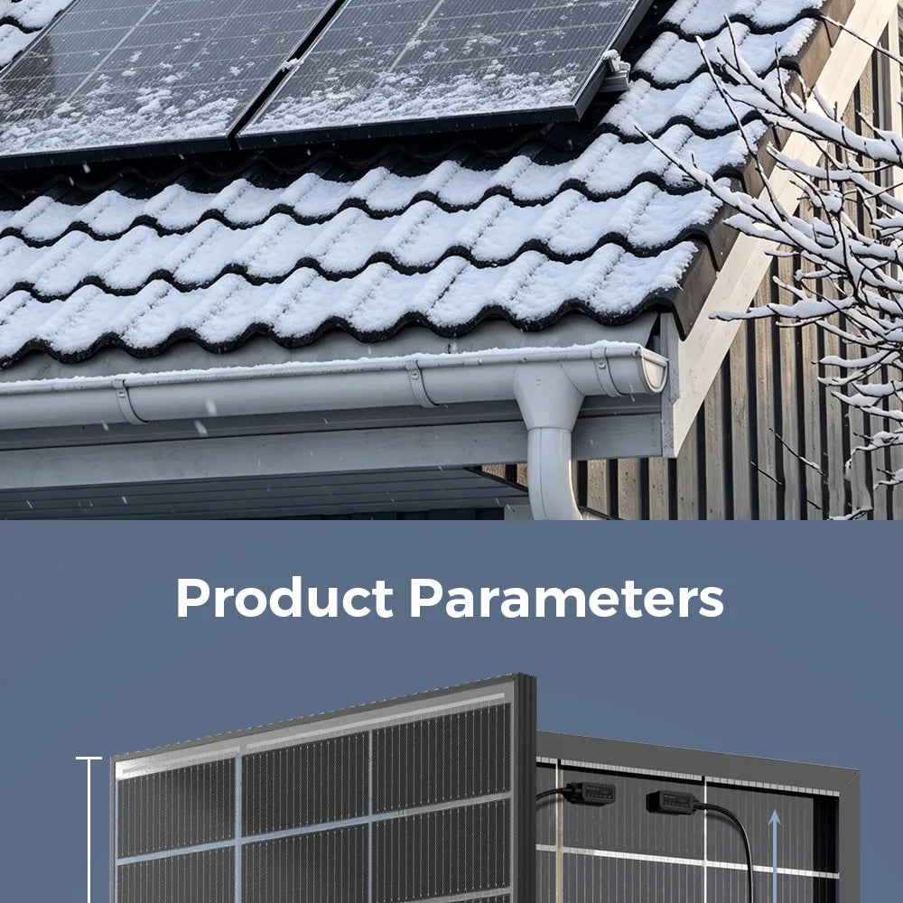 Rvpozwer Bifacial Solar Panel High Efficiency Photovoltaic Module