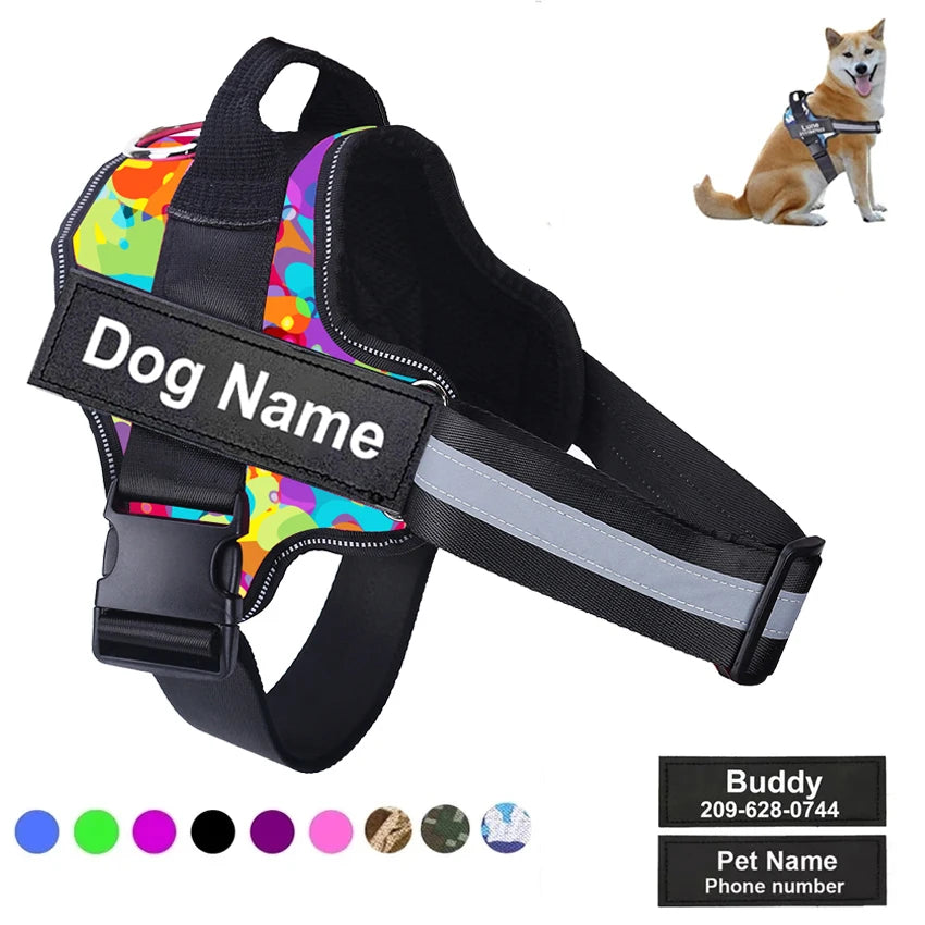 Bolux No Pull Reflective Adjustable Dog Harness Vest Nylon
