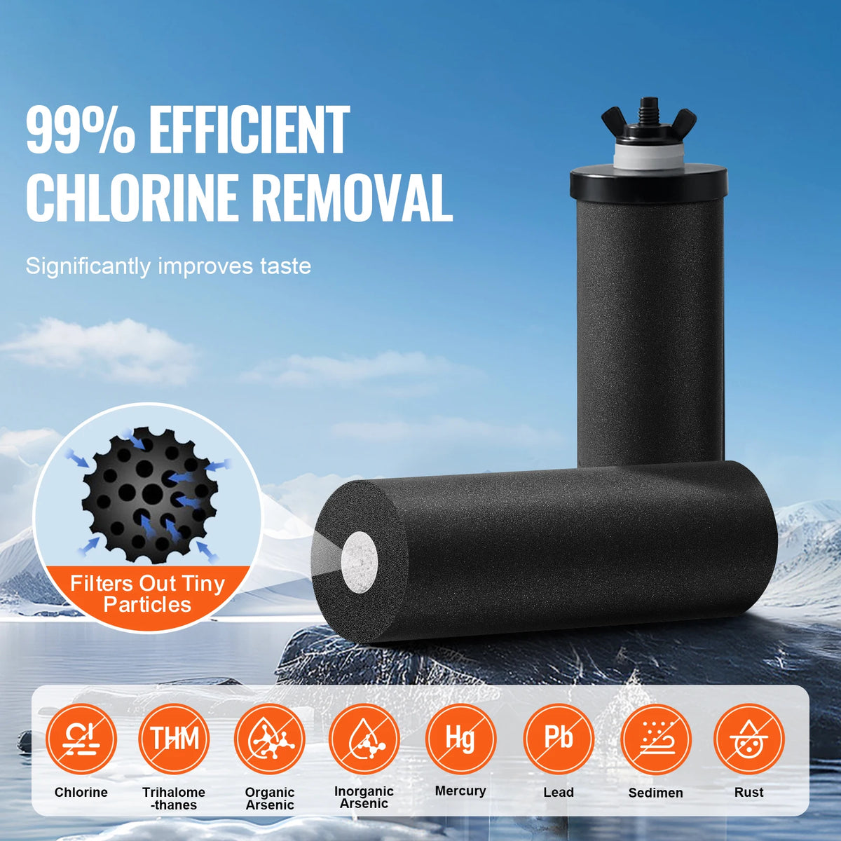 SucceBuy Gravity Fed Stainless Steel Water Filter System