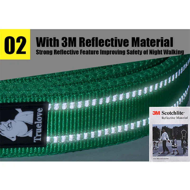 TrueLove Soft Reflective Leash With Padded Nylon Mesh For Pets