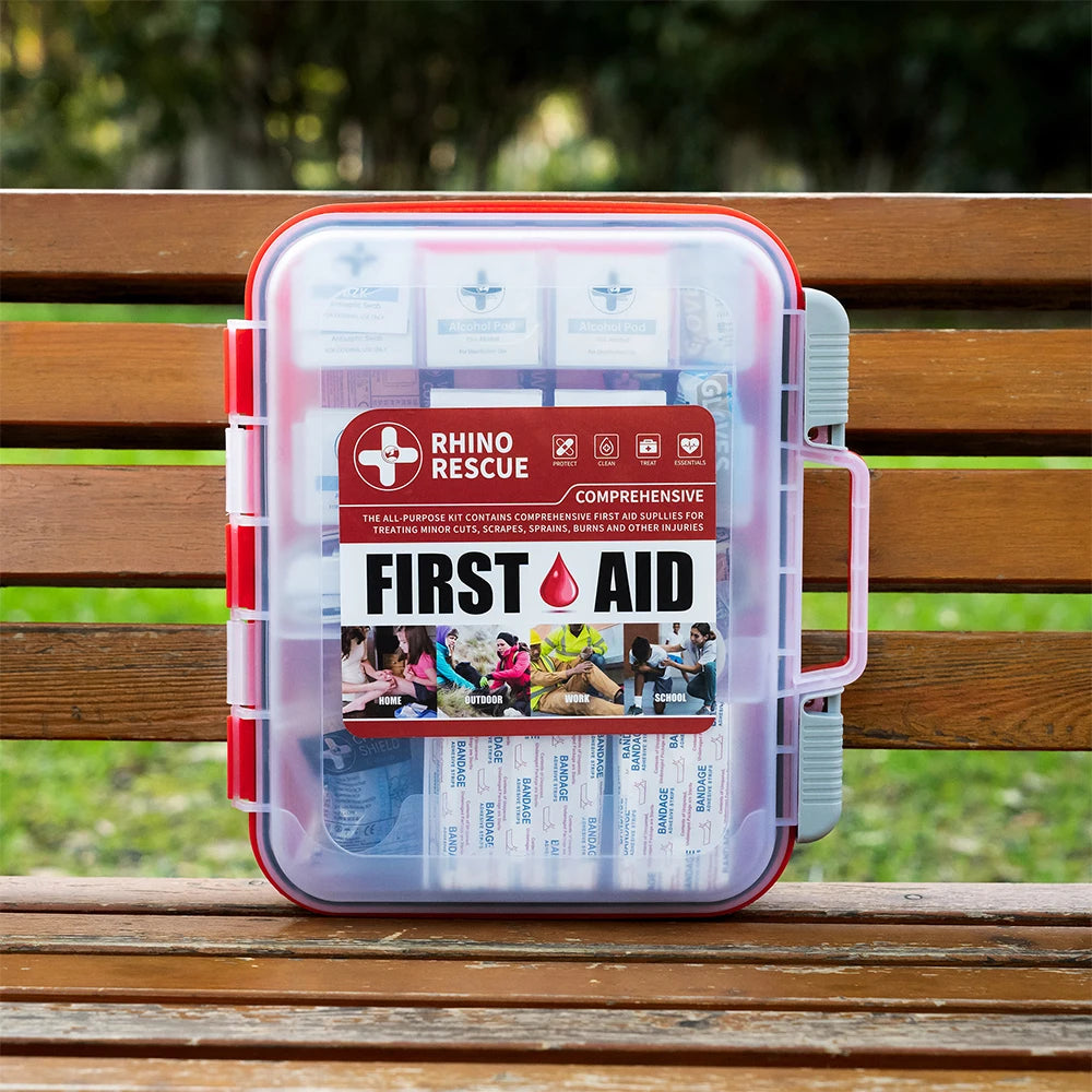 Rhino Rescue 350 Piece OSHA All Purpose First Aid Kit Home Office