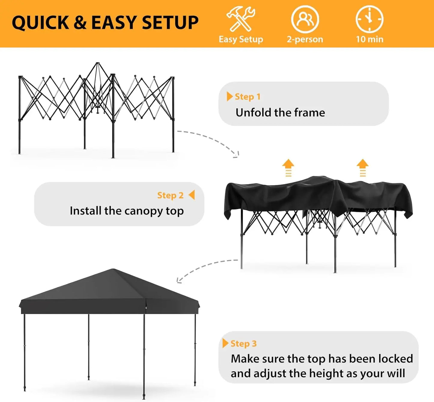 Acekool Heavy Duty Pop Up Canopy Gazebo