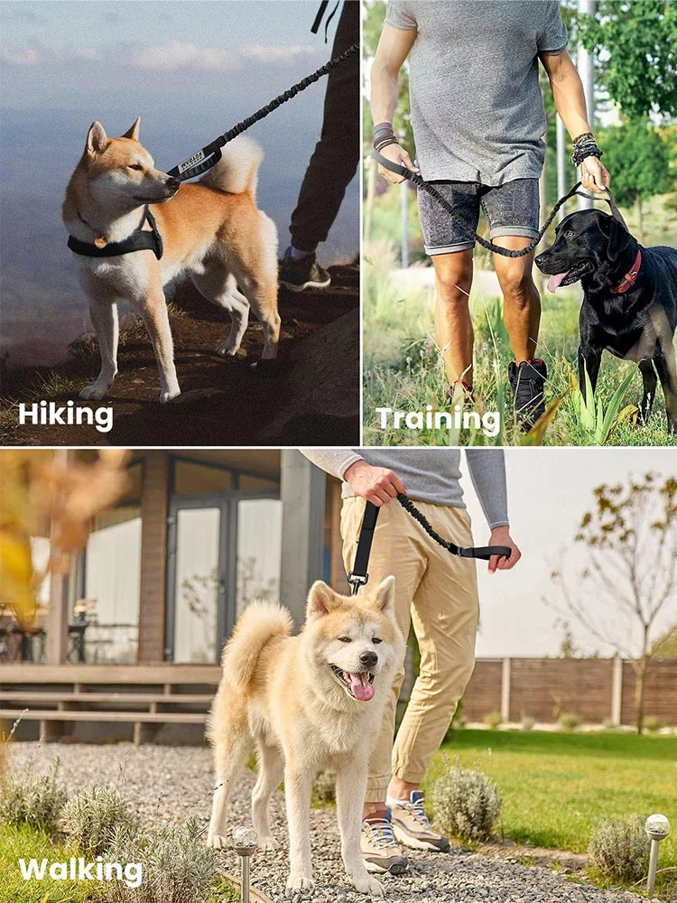 Military Dog Leashes Adjustable Leash Quick Release Elastic Rope With 2 Control Handle For Medium and Small Dogs Accessories