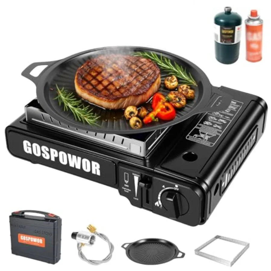 Dual Fuel Portable Gas Stove With Windblocker 10K BTU Ignition