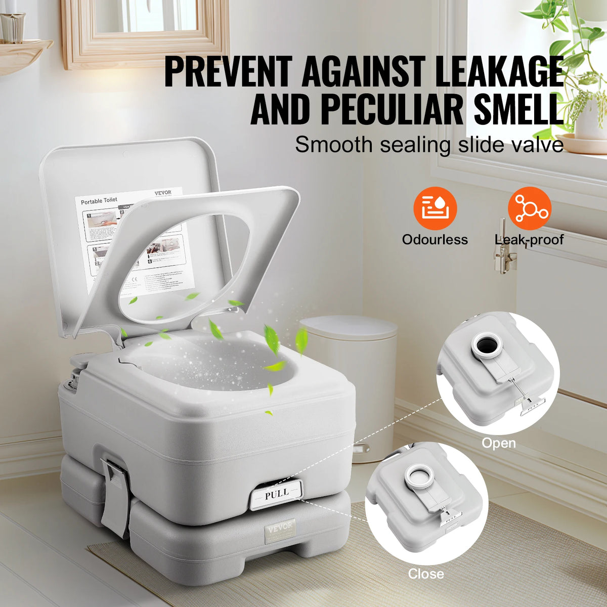 SucceBuy Portable Camping Toilet Push Button Pressurized Flush Commode