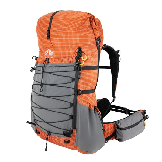 Night Cat Internal Frame Hiking Backpack Roll-Top With Rain Cover