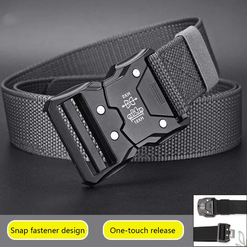 Quick Release Tactical Nylon Braided Elastic Web Belt
