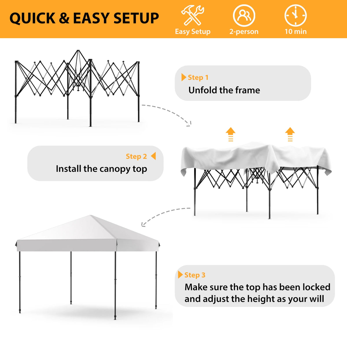 Himiss Heavy Duty Pop Up Canopy Tent Outdoor Gazebo