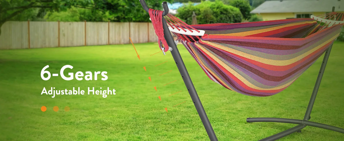 Gyroor Adjustable Hammock with Stand – 600 lb Capacity