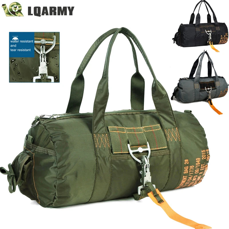 LQARMY Tactical Parachute Duffle Bag 1000D Nylon Outdoor Travel Gear
