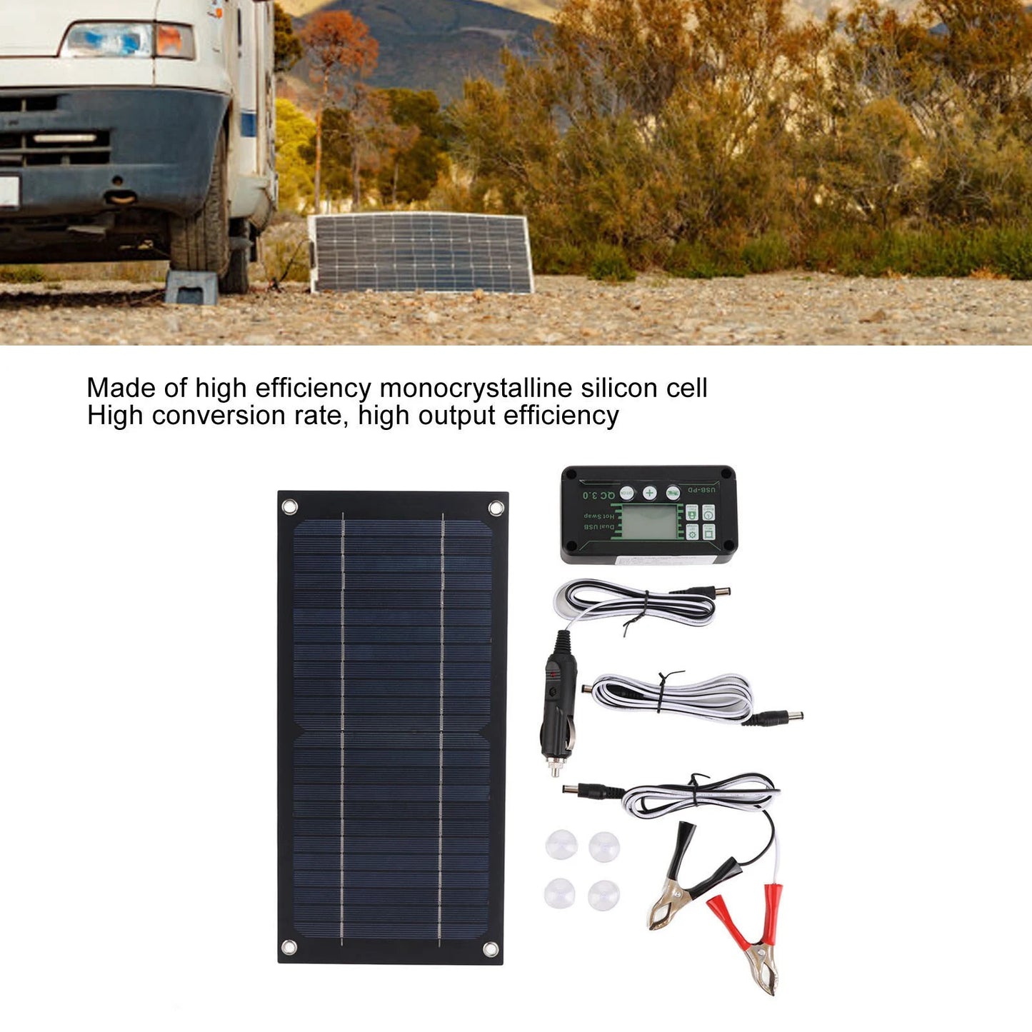 YOSOO Electric Portable 600W Solar Panel Charger Monocrystalline With 100A