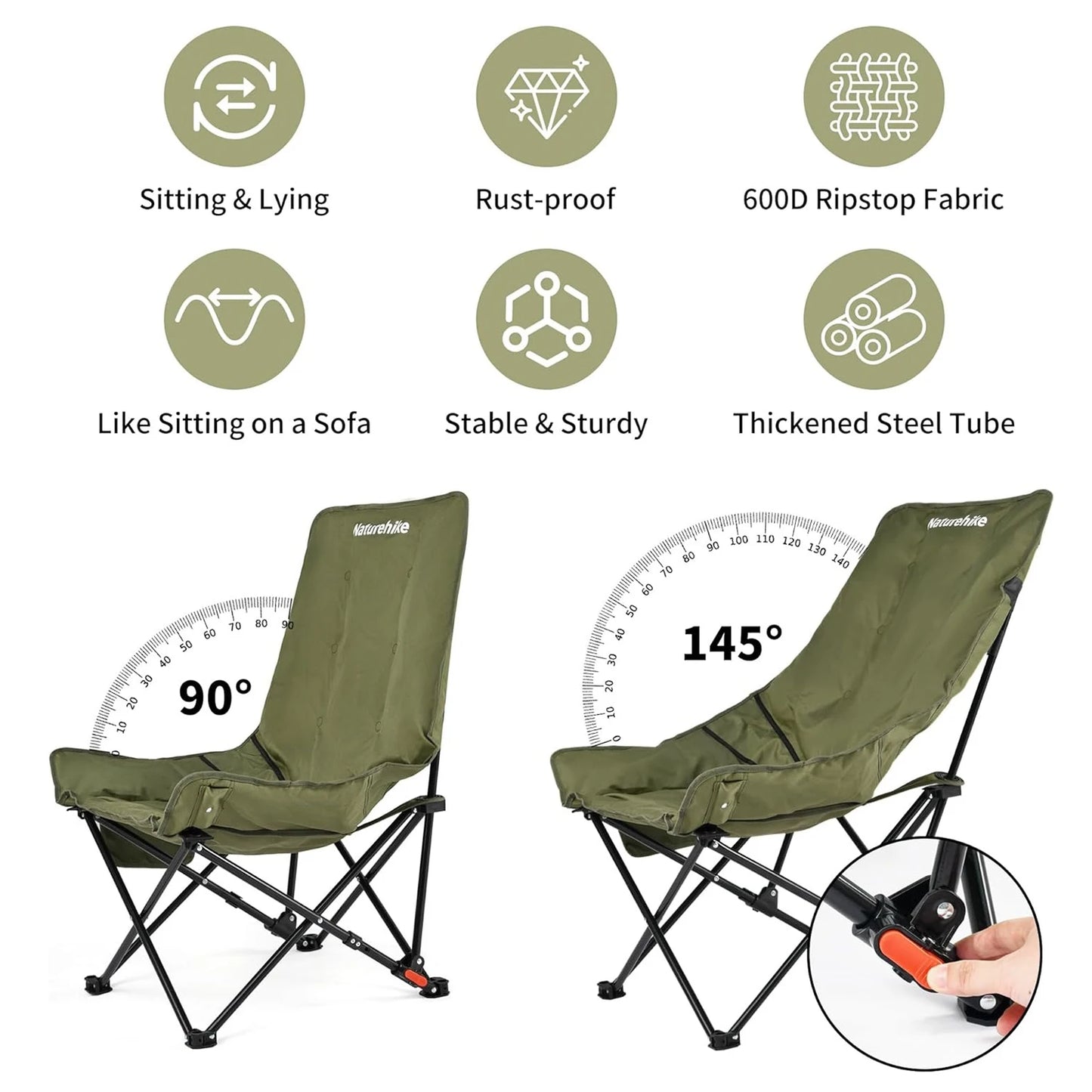 Naturehike High Back Moon Chair Camping Folding Outdoor Lounge