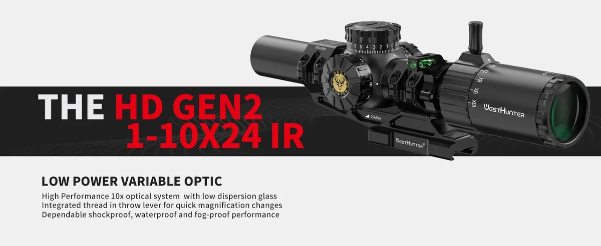 WestHunter HD GEN2 Compact LPVO Red Green Illuminated Hunting Riflescope
