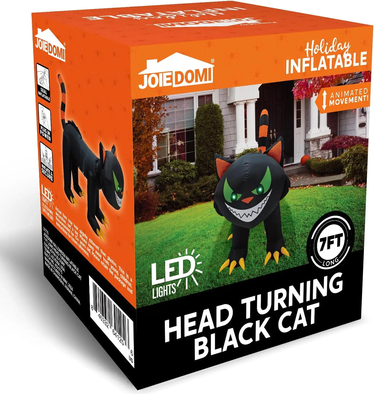 Joyfy Crawling Cat Halloween Inflatable With Moving Head