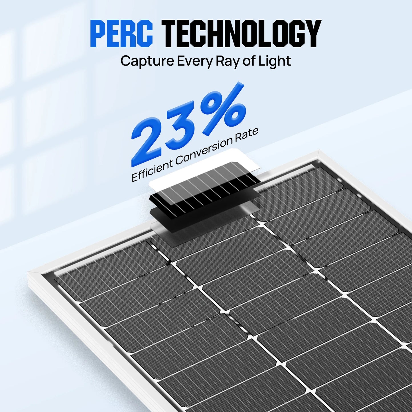 ECO-WORTHY Bifacial 100W 12V Solar Panel Monocrystalline PV Module For RVs