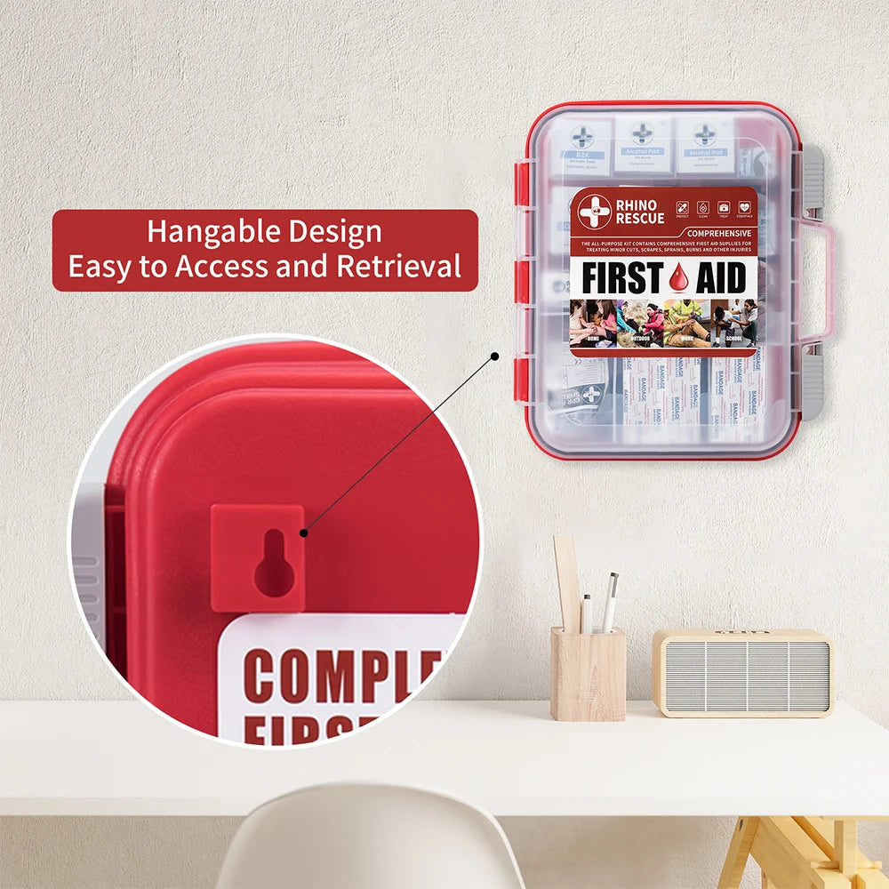 Rhino Rescue 350 Piece OSHA All Purpose First Aid Kit Home Office