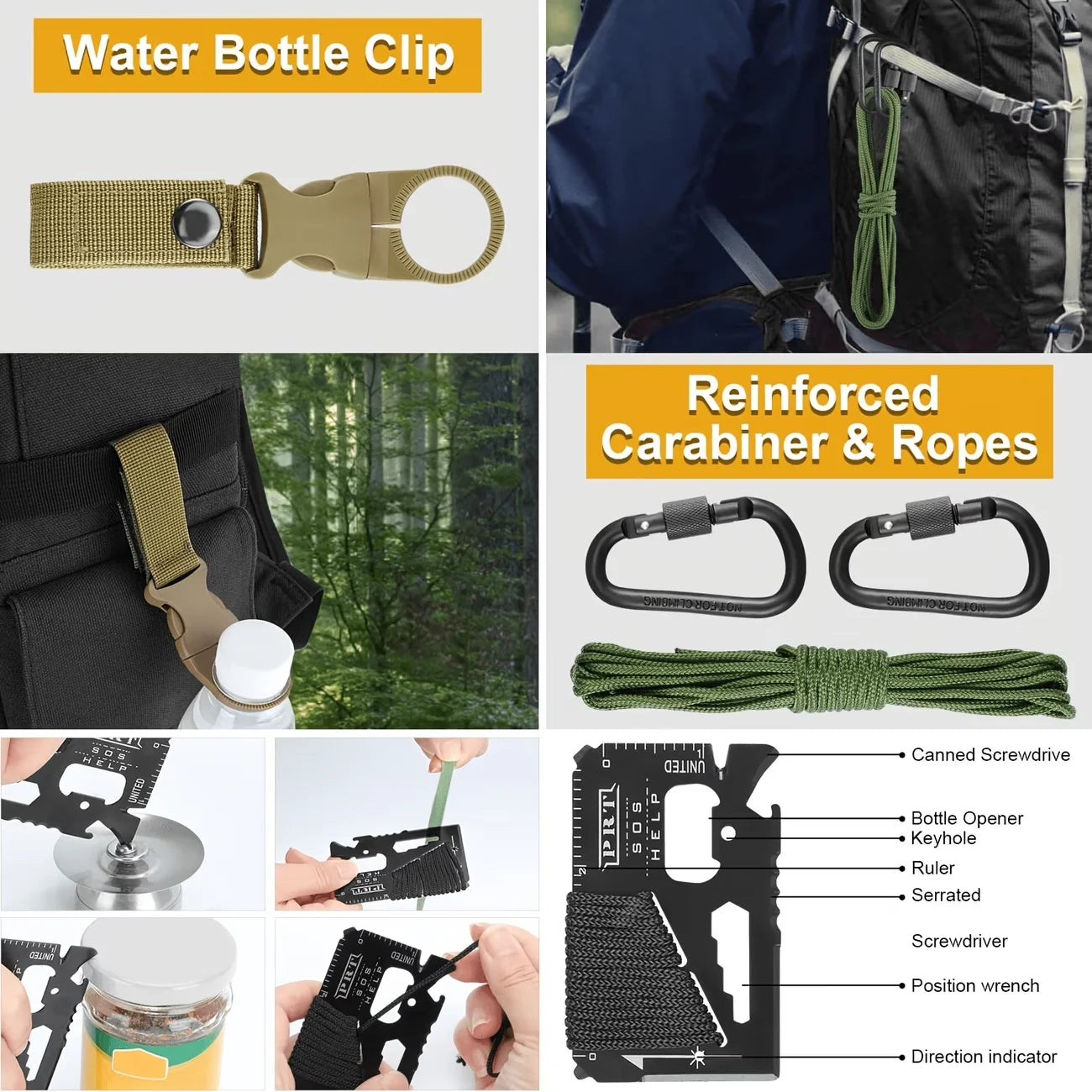 258-Piece Survival And Outdoor Gear Set With Fire Starters