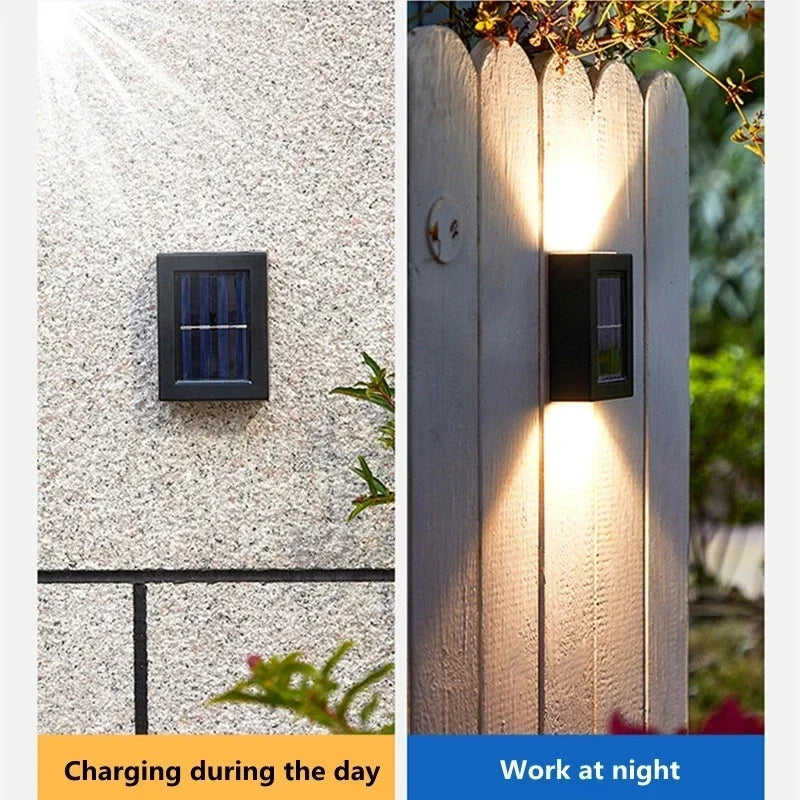 AlliLit Waterproof Solar LED Wall Light For Outdoor Garden