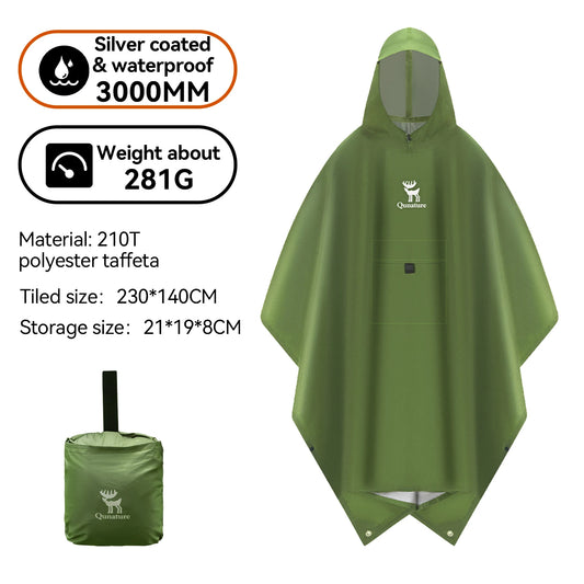 Qunature Multifunctional Waterproof Raincoat For Hiking Outdoor Fishing Camping