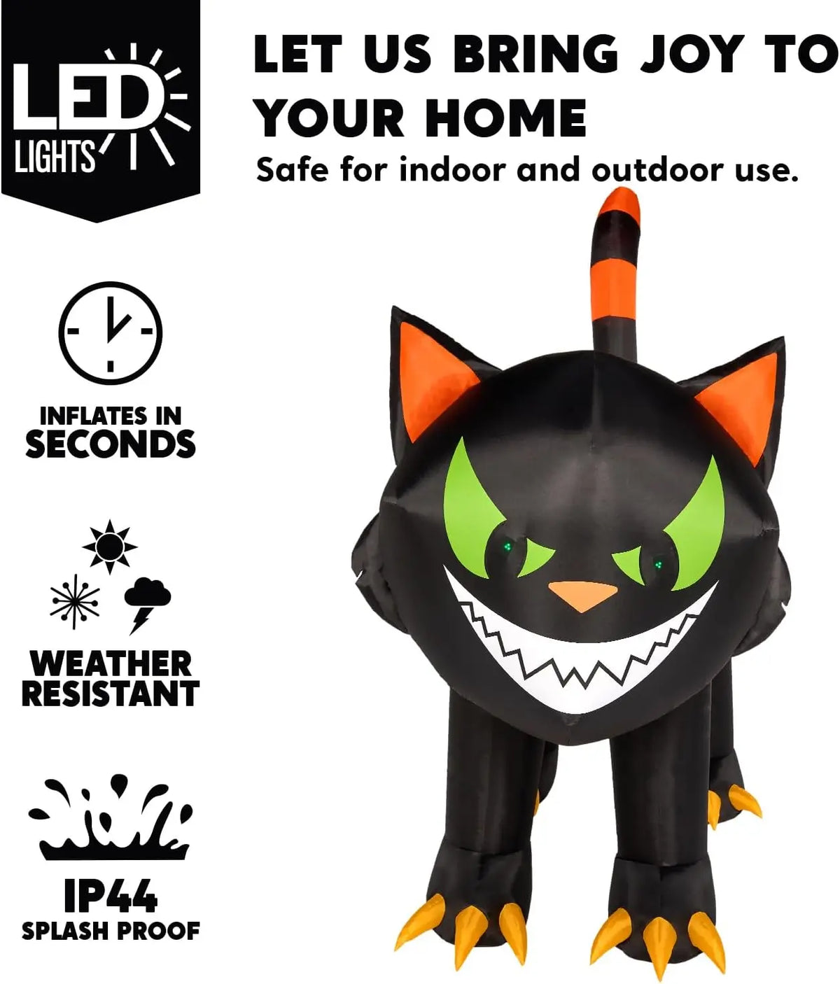 Joyfy Crawling Cat Halloween Inflatable With Moving Head