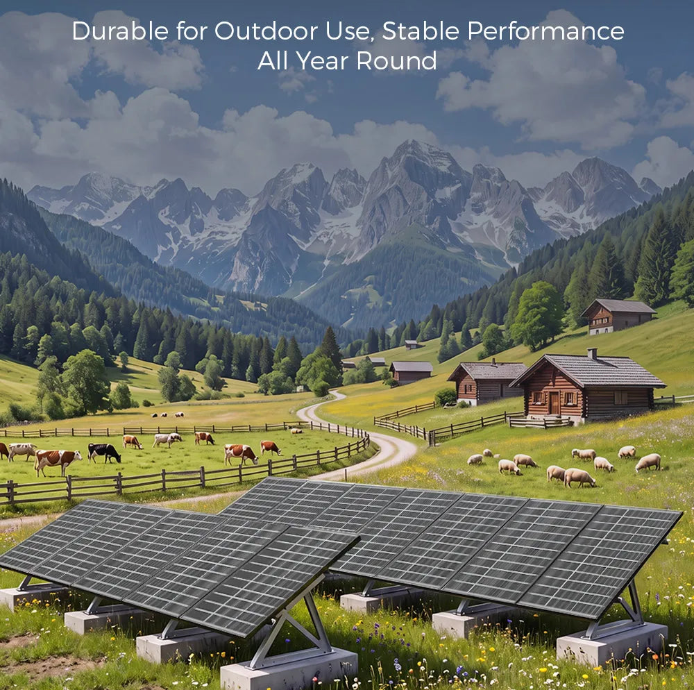 Rvpozwer Bifacial Solar Panel High Efficiency Photovoltaic Module