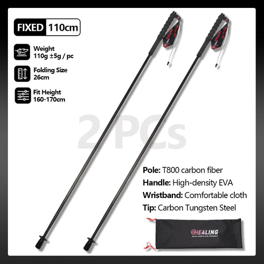 OKHEALING Ultralight Carbon Fiber Trekking Poles 2 Pack for Hiking