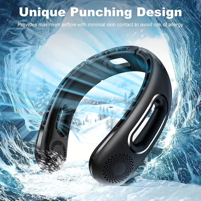 Bladeless Wearable Neck Fan With Rechargeable Battery For Travel