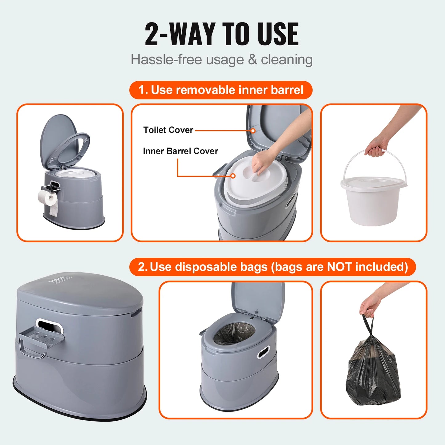 SucceBuy Portable Toilet For Camping Outdoor Travel With Detachable Bucket