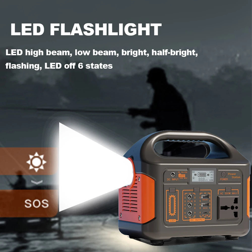 GaiaRay 300W Portable Power Bank Outdoor Power Supply With LED Light