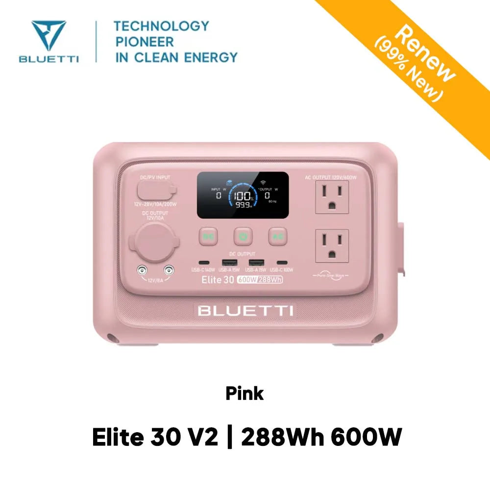 BLUETTI Elite 30 V2 Portable Power Station 288Wh 600W Peak