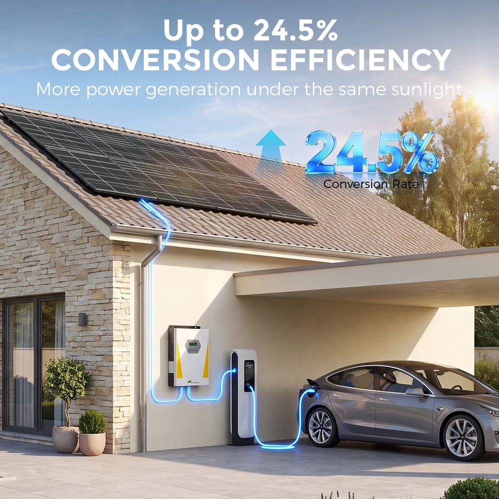 Rvpozwer Bifacial Solar Panel High Efficiency Photovoltaic Module