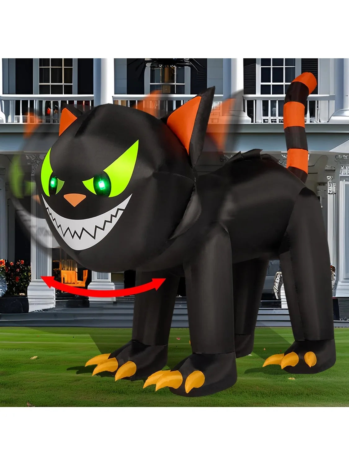 Joyfy Crawling Cat Halloween Inflatable With Moving Head