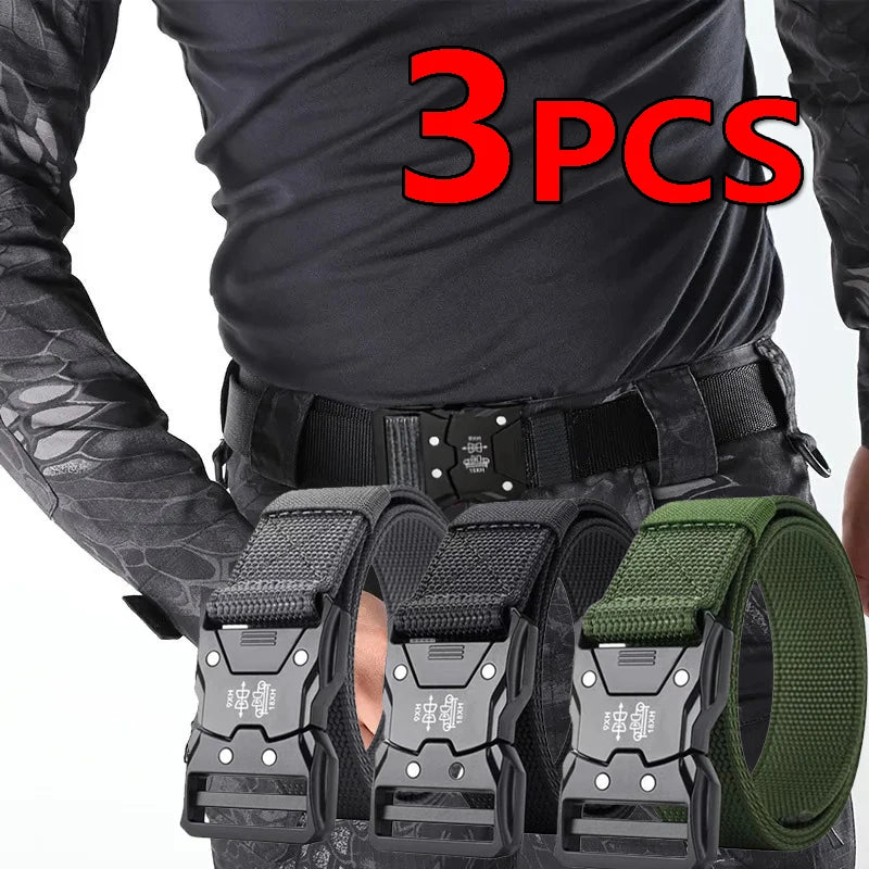 Quick Release Tactical Nylon Braided Elastic Web Belt